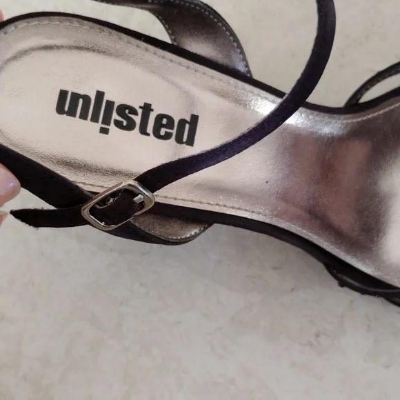 Unlisted Black Strappy Women's Heels - Picture 3 of 7